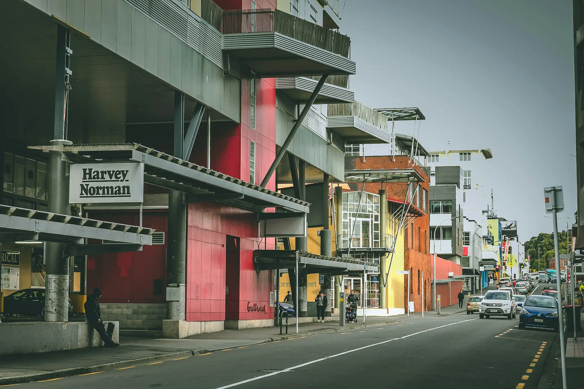 Colourful commercial street in Wellington